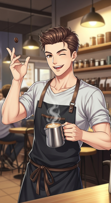 A Playful Barista (Male)
